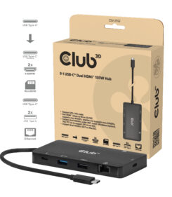 CLUB3D 9-1 Dual HDMI™ USB-C® Hub PD3.0 100W