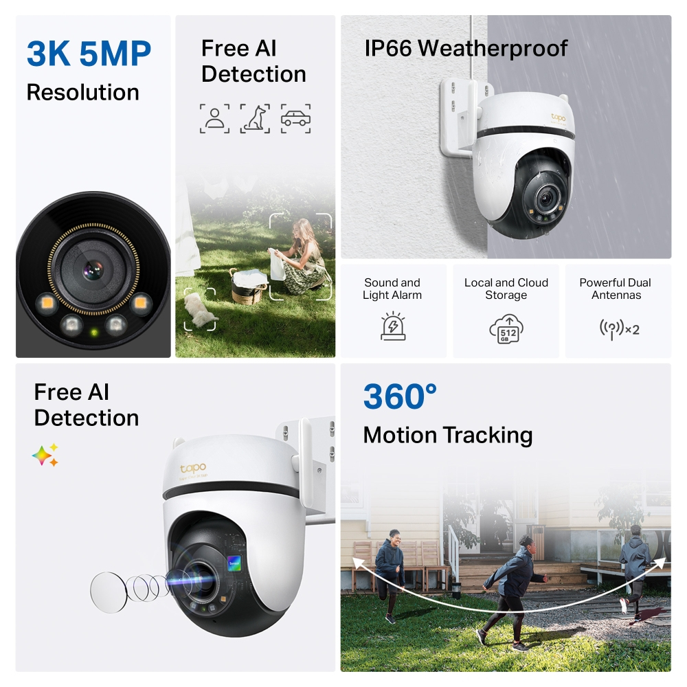 TP-Link TAPO C530WS bewakingscamera Torentje IP-beveiligingscamera Buiten 2880 x 1620 Pixels Muur - Afbeelding 5