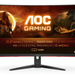 AOC G2 C32G2ZE/BK computer monitor 80 cm (31.5") 1920 x 1080 Pixels Full HD LED Zwart, Rood