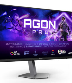 AOC AGON PRO AG276QZD2 computer monitor 67,3 cm (26.5") 2560 x 1440 Pixels Quad HD QD-OLED Zwart, Grijs
