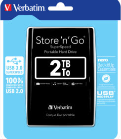 Verbatim Draagbare vaste Store 'n' Go-schijf met USB 3.0 van 2 TB Black