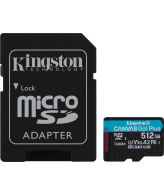 Kingston Technology 512GB microSDXC Canvas Go! Plus Gen4 200MB/s A2 U3 V30 kaart + adapter