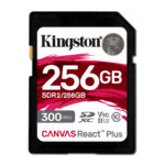 Kingston Technology 256GB Canvas React Plus SDHC UHS-II 300R/260W U3 V90 voor Full HD/4K/8K