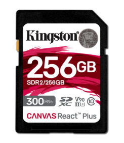 Kingston Technology 256GB Canvas React Plus SDHC UHS-II 300R/260W U3 V90 voor Full HD/4K/8K