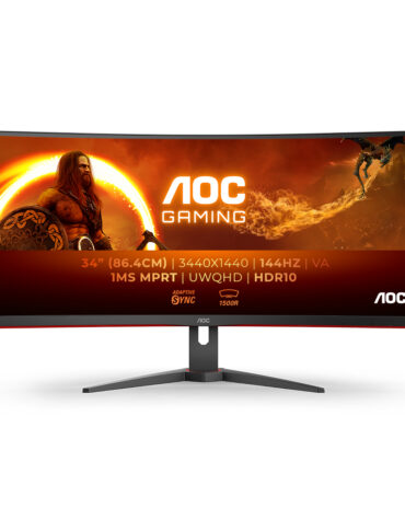 AOC G2 CU34G2XE/BK computer monitor 86,4 cm (34") 3440 x 1440 Pixels Wide Quad HD LCD Zwart, Rood