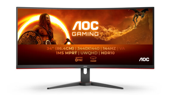 AOC G2 CU34G2XE/BK computer monitor 86,4 cm (34") 3440 x 1440 Pixels Wide Quad HD LCD Zwart, Rood