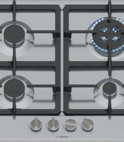 Bosch Serie 4 PGH6B5K90 kookplaat Roestvrijstaal Ingebouwd 60 cm Gaskookplaat 4 zone(s)