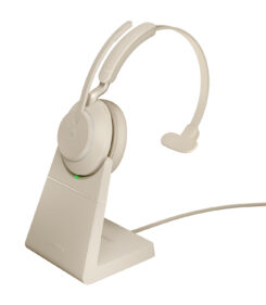Jabra Evolve2 65 Headset Draadloos Hoofdband Kantoor/callcenter USB Type-C Bluetooth Oplaadhouder Beige