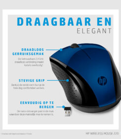 HP draadloze muis 220 (lumiereblauw)