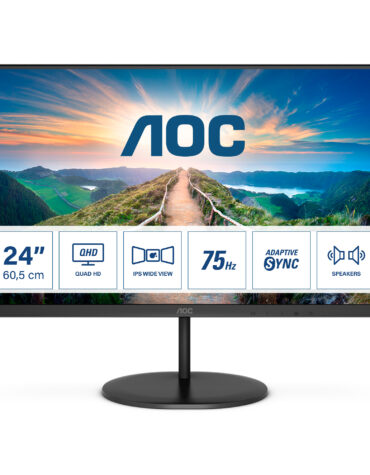 AOC V4 Q24V4EA computer monitor 60,5 cm (23.8") 2560 x 1440 Pixels 2K Ultra HD LED Zwart