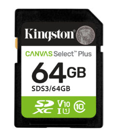 Kingston Technology 64GB SDXC Canvas Select Plus Gen3 100MB/s C10 UHS-I U1 V10