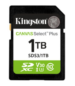 Kingston Technology 1TB SDXC Canvas Select Plus Gen3 150MB/s C10 UHS-I U3 V30