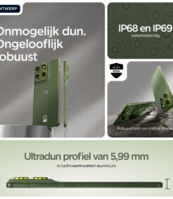 Motorola edge 70 17 cm (6.7") Dual SIM Android 16.0 5G USB Type-C 12 GB 512 GB 4800 mAh Groen
