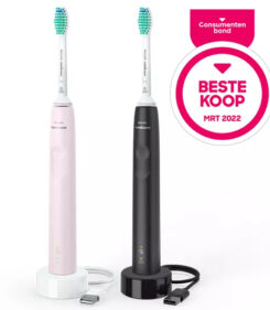 Philips Sonicare 3100 series 3100 series HX3675/15 2x Sonische, elektrische tandenborstels - Zwart/Roze