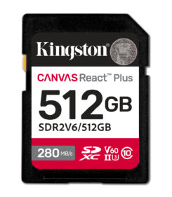 Kingston Technology 512GB Canvas React Plus SDXC UHS-II 280R/150W U3 V60 voor Full HD/4K