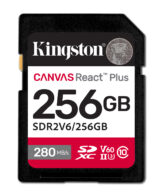 Kingston Technology 256GB Canvas React Plus SDXC UHS-II 280R/150W U3 V60 voor Full HD/4K