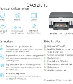 HP Smart Tank 7005 Draadloos All-in-One Kleur Printer, Dubbelzijdig printen; Kopieerapparaat, Scanner
