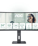 AOC CU34P3CV computer monitor 86,4 cm (34") 3440 x 1440 Pixels UltraWide Quad HD LED Zwart