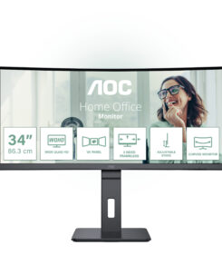 AOC CU34P3CV computer monitor 86,4 cm (34") 3440 x 1440 Pixels UltraWide Quad HD LED Zwart