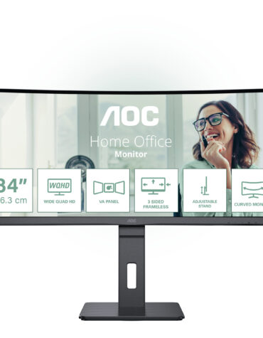 AOC CU34P3CV computer monitor 86,4 cm (34") 3440 x 1440 Pixels UltraWide Quad HD LED Zwart