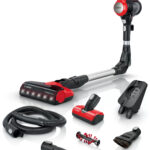 Bosch BBS711ANM steelstofzuiger & elektrische bezem Batterij/Accu Droog Zakloos 0,3 l Zwart, Rood, Roestvrijstaal