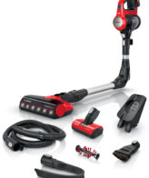 Bosch BBS711ANM steelstofzuiger & elektrische bezem Batterij/Accu Droog Zakloos 0,3 l Zwart, Rood, Roestvrijstaal