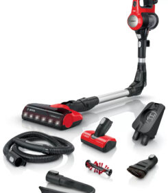 Bosch BBS711ANM steelstofzuiger & elektrische bezem Batterij/Accu Droog Zakloos 0,3 l Zwart, Rood, Roestvrijstaal