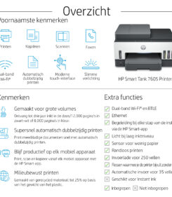 HP Smart Tank 7605 Draadloos All-in-One Kleur Printer, Dubbelzijdig printen; Kopieerapparaat, Scanner
