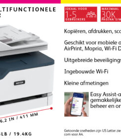 Xerox C235 A4 22ppm Wireless Duplex Copy/Print/Scan/Fax PS3 PCL5e/6 ADF 2 Trays Total 251 Sheets