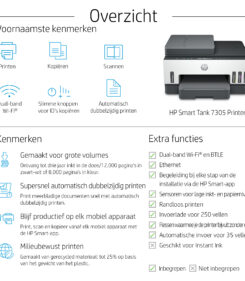 HP Smart Tank 7305 Draadloos All-in-One Kleur Printer, Dubbelzijdig printen; Kopieerapparaat, Scanner