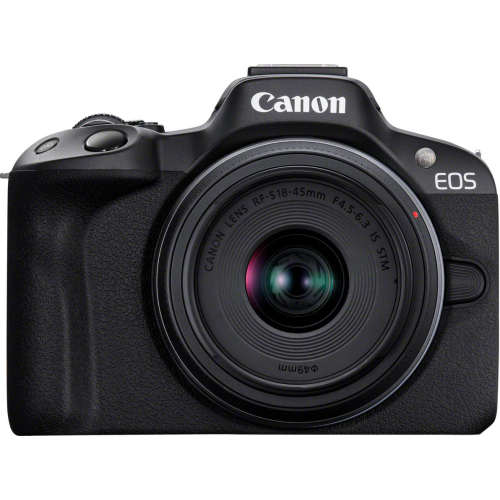 Canon EOS R50, Black + RF-S 18-45mm F4.5-6.3 IS STM Kit MILC 24,2 MP CMOS 6000 x 4000 Pixels Zwart