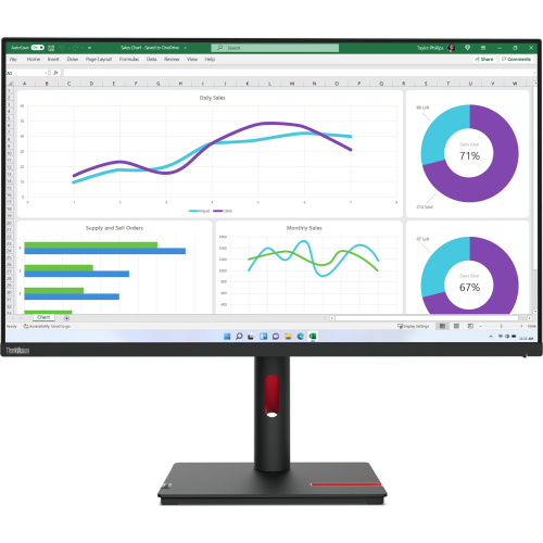 Lenovo ThinkVision T32h-30 computer monitor 80 cm (31.5") 2560 x 1440 Pixels Quad HD LED Zwart