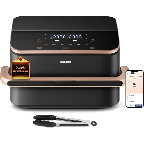 Cosori Dual Blaze Twinfry Chef Edition Dubbel 10 l Vrijstaand 2800 W Heteluchtfriteuse Donkergrijs, Roségoud