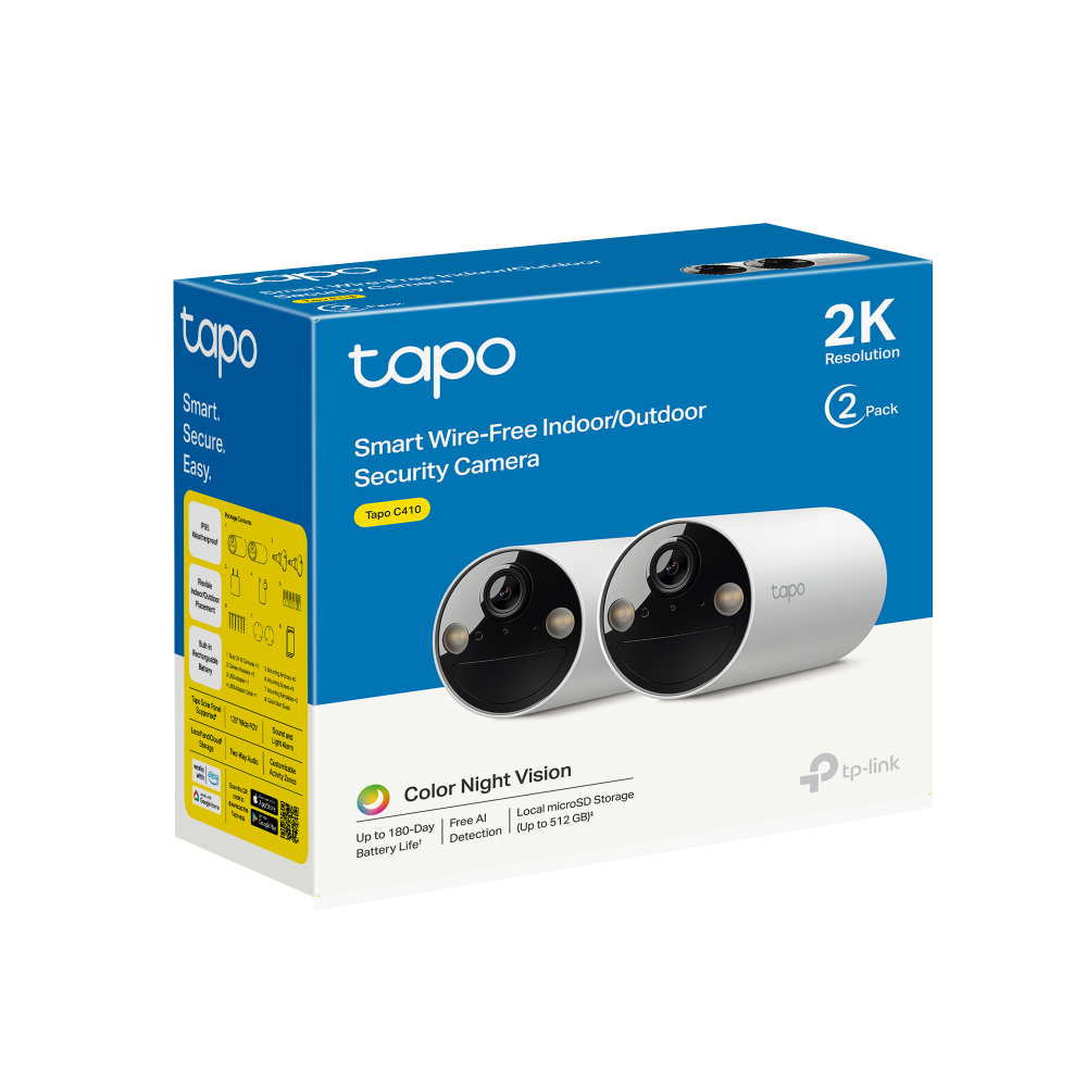 TP-Link Tapo C410 4-pack Kogel (vorm) IP-beveiligingscamera Buiten 2304 x 1296 Pixels Plafond/muur - Afbeelding 10