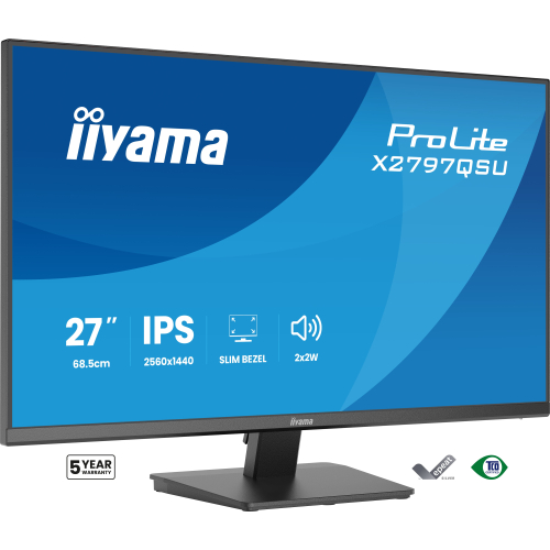 iiyama ProLite X2797QSU-B1 computer monitor 68,6 cm (27") 2560 x 1440 Pixels Quad HD LED Zwart