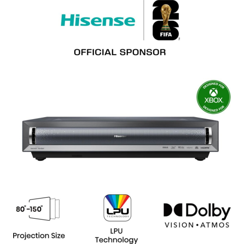 Hisense PX3 projection TV Projector met ultrakorte projectieafstand 2800 ANSI lumens UHD 4K (3840x2160) Zwart, Donkergrijs