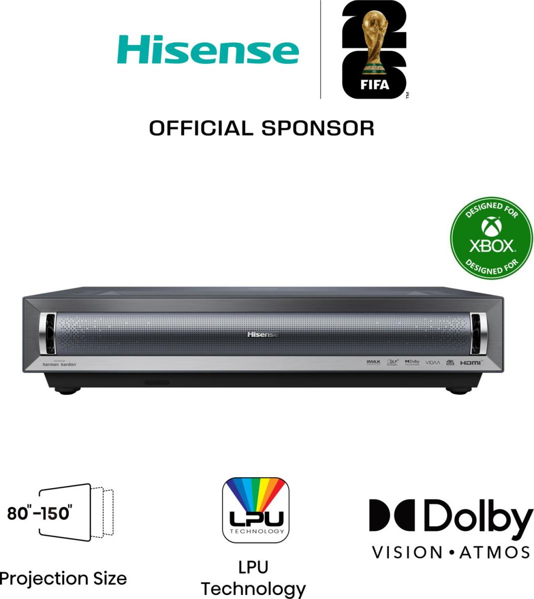 Hisense PX3 projection TV Projector met ultrakorte projectieafstand 2800 ANSI lumens UHD 4K (3840x2160) Zwart, Donkergrijs