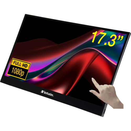 Verbatim 49593 computer monitor 43,9 cm (17.3") 1920 x 1080 Pixels Full HD LCD Touchscreen Zwart