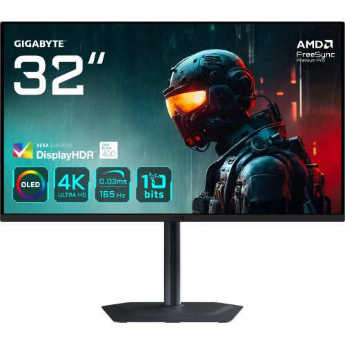 GIGABYTE MO32U computer monitor 80 cm (31.5") 3840 x 2160 Pixels 4K Ultra HD OLED Zwart