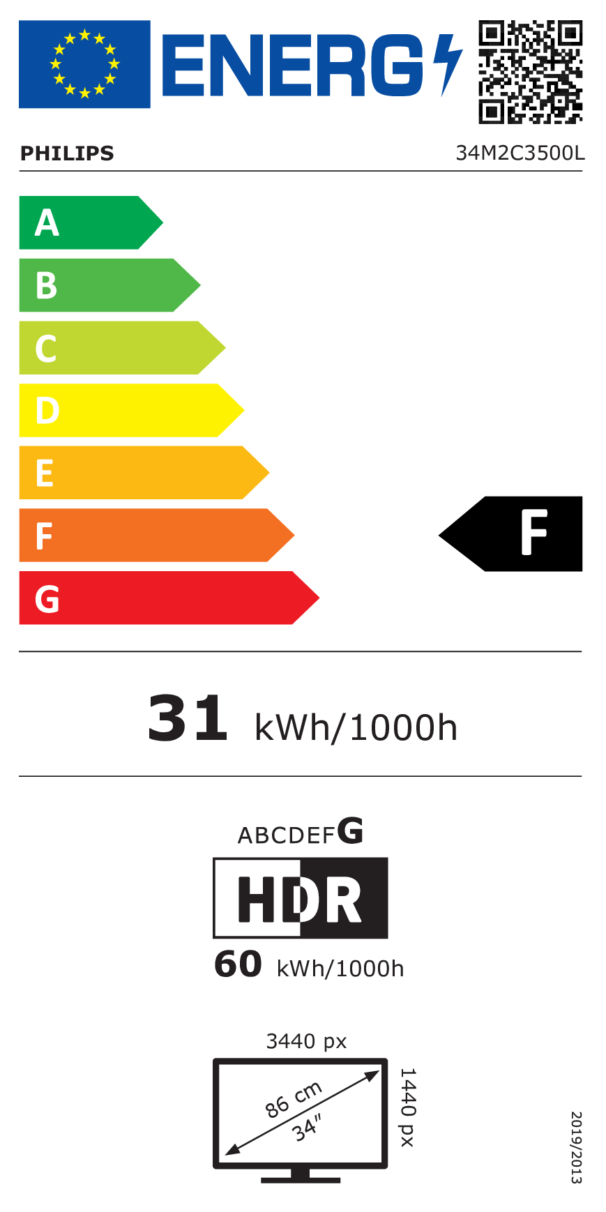 Philips Evnia 34M2C3500L/00 computer monitor 86,4 cm (34") 3440 x 1440 Pixels Wide Quad HD LCD Zwart - Afbeelding 7