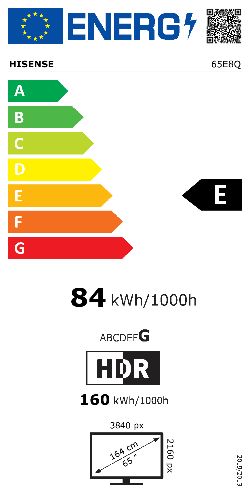 Hisense 65E8Q 165,1 cm (65") 4K Ultra HD Smart TV Wifi Zwart, Grijs 600 cd/m² - Afbeelding 14