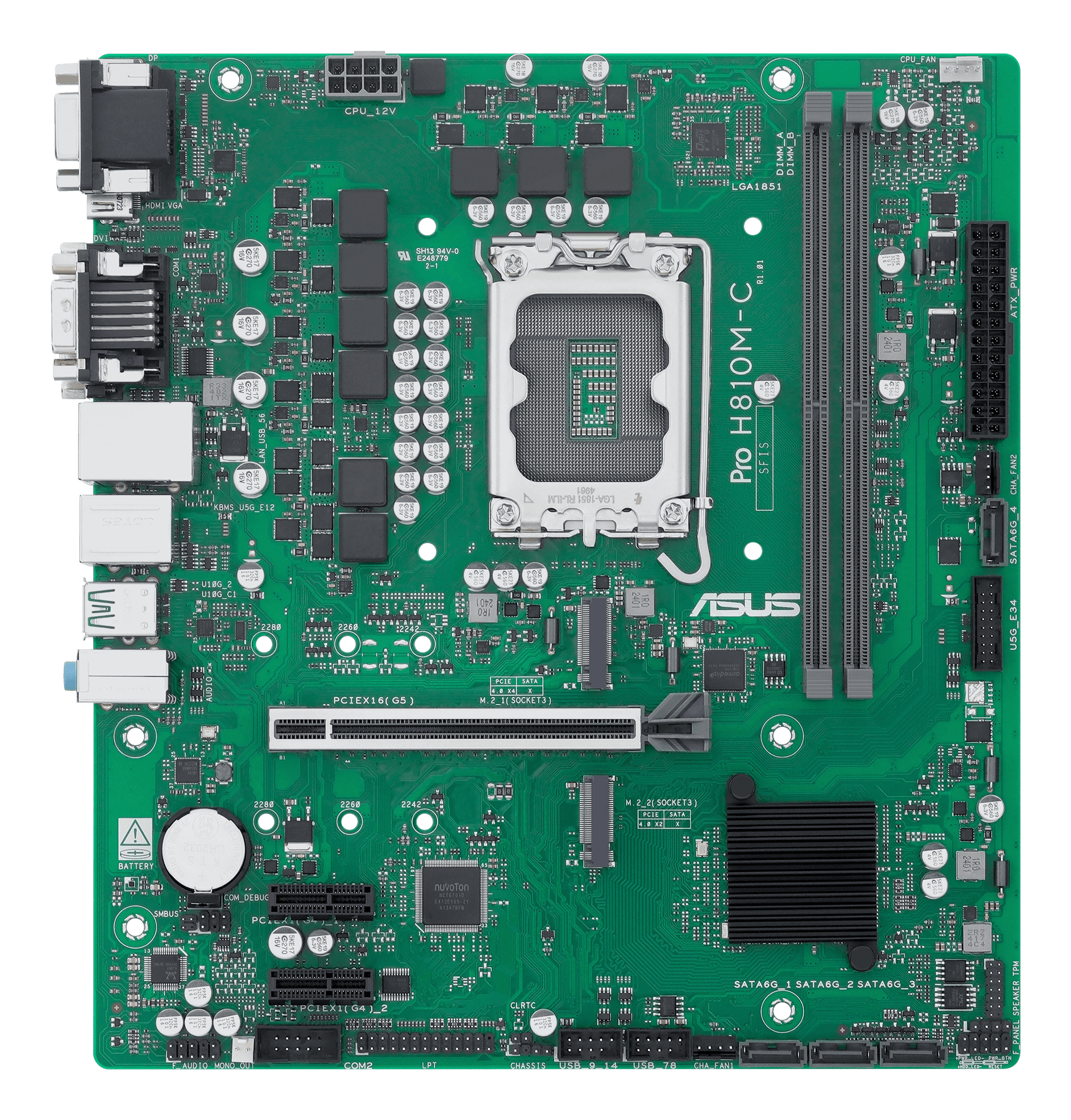 ASUS PRO H810M-C-CSM Intel H810 LGA 1851 (Socket V1) micro ATX - Afbeelding 2