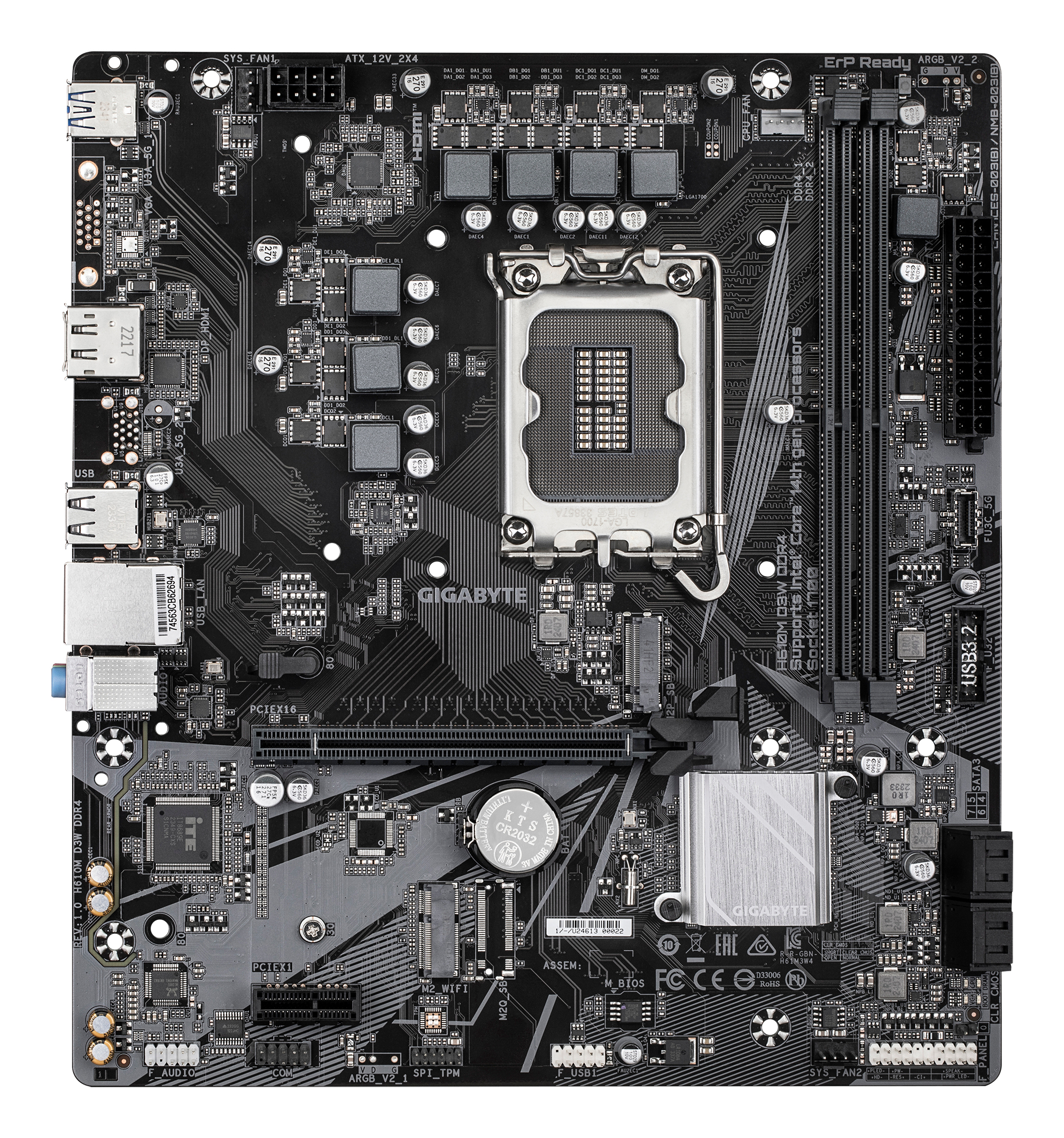 GIGABYTE H610M D3W DDR4 moederbord Intel H610 LGA 1700 micro ATX - Afbeelding 2