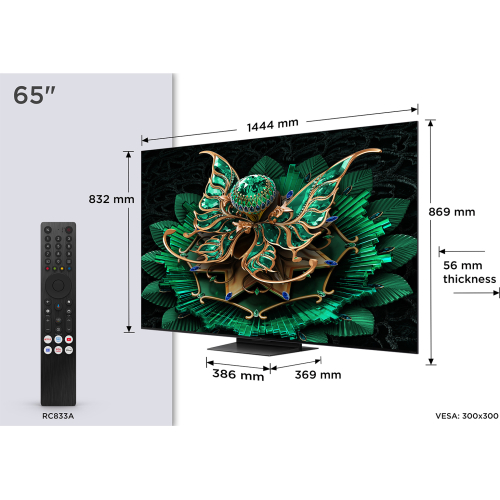 TCL 65C7K tv 165,1 cm (65") 4K Ultra HD Smart TV Wifi Metallic 2600 cd/m²