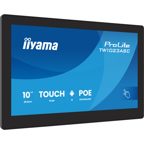 iiyama TW1023ASC-B3P beeldkrant Kiosk-ontwerp 25,6 cm (10.1") Wifi 385 cd/m² WXGA Zwart Touchscreen Type processor Android 24/7