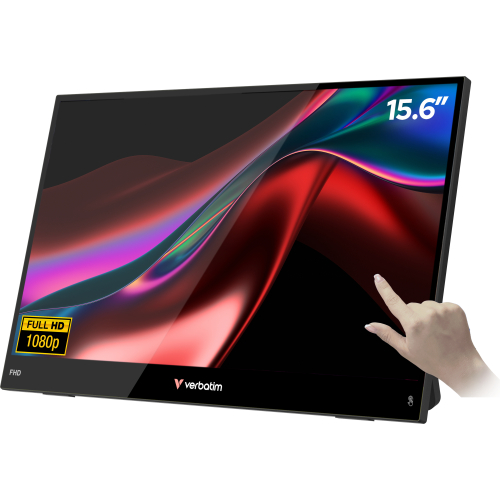 Verbatim Portable 15.6" FHD Touch Monitor LIGHT Draagbare monitor Zwart 39,6 cm (15.6") LCD 1920 x 1080 Pixels