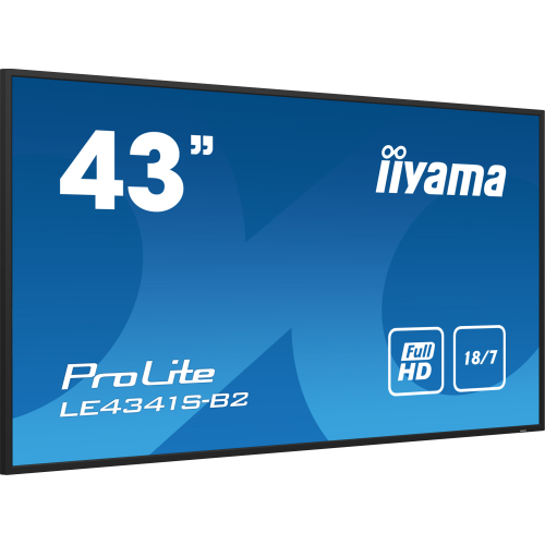 iiyama PROLITE LE4341S-B2 Digitale signage flatscreen 108 cm (42.5") LCD 350 cd/m² Full HD Zwart 18/7