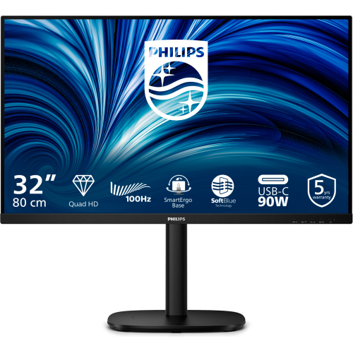Philips 32B2U3601/00 computer monitor 80 cm (31.5") 2560 x 1440 Pixels Quad HD LCD Zwart