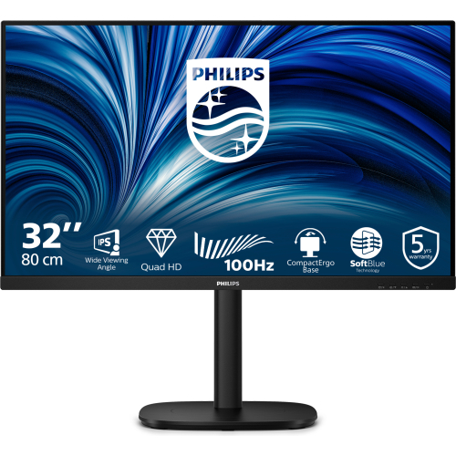 Philips 3000 series 32B2N3500/00 computer monitor 80 cm (31.5") 2560 x 1440 Pixels Quad HD LCD Zwart