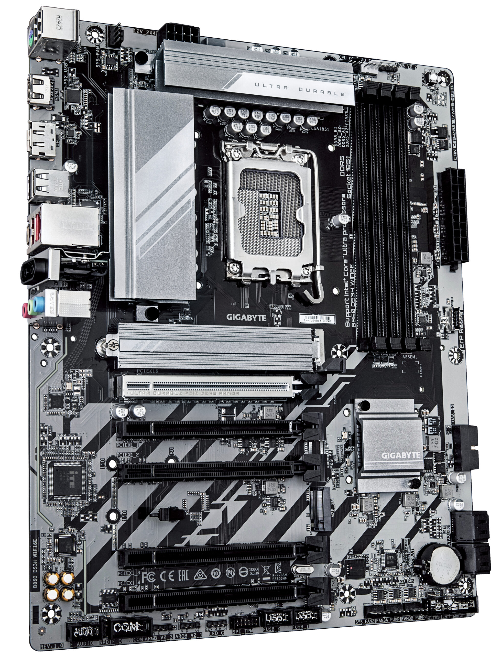 GIGABYTE B860 DS3H WIFI6E moederbord Intel B860 LGA 1851 (Socket V1) ATX - Afbeelding 3